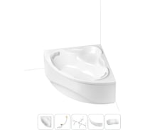 Акриловая ванна Lavinia Boho Elegant в наборе 5 в 1: акриловая ванна, каркас, экран, слив-перелив, подголовник 202011781