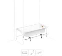 Акриловая ванна Lavinia Boho Element в наборе 3 в 1: акриловая ванна, каркас, слив-перелив 202011061