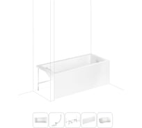 Акриловая ванна Lavinia Boho Element в наборе 5 в 1: акриловая ванна, каркас, экран, слив-перелив, подголовник 202011663