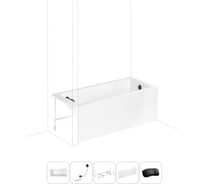 Акриловая ванна Lavinia Boho Element в наборе 5 в 1: акриловая ванна, каркас, экран, слив-перелив, подголовник 202011709