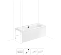 Акриловая ванна Lavinia Boho Evan в наборе 4 в 1: акриловая ванна, каркас, экран, слив-перелив 202011201