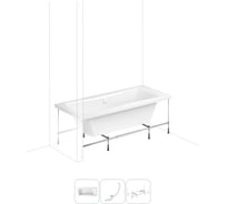 Акриловая ванна Lavinia Boho Evan в наборе 3 в 1: акриловая ванна, каркас, слив-перелив 202010973