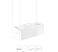 Акриловая ванна Lavinia Boho Evan в наборе 4 в 1: акриловая ванна, каркас, экран, слив-перелив 202011156