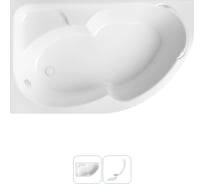 Акриловая ванна Lavinia Boho Grance Hill в наборе 2 в 1: акриловая ванна (левый разворот), слив-перелив 202010809