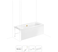 Акриловая ванна Lavinia Boho Evan в наборе 4 в 1: акриловая ванна, каркас, экран, слив-перелив 202011246