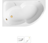 Акриловая ванна Lavinia Boho Grance Hill в наборе 2 в 1: акриловая ванна (левый разворот), слив-перелив 202010901
