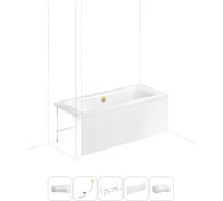 Акриловая ванна Lavinia Boho Evan в наборе 5 в 1: акриловая ванна, каркас, экран, слив-перелив, подголовник 202011756