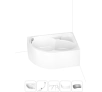 Акриловая ванна Lavinia Boho Grance Hill в наборе 5 в 1: акриловая ванна (правый разворот), каркас, экран, слив-перелив, подголовник 202011642