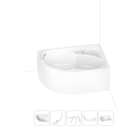 Акриловая ванна Lavinia Boho Grance Hill в наборе 5 в 1: акриловая ванна (правый разворот), каркас, экран, слив-перелив, подголовник 202011688