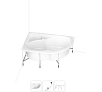 Акриловая ванна Lavinia Boho Grance Hill в наборе 3 в 1: акриловая ванна (левый разворот), каркас, слив-перелив 202011039