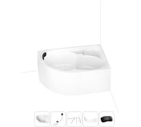 Акриловая ванна Lavinia Boho Grance Hill в наборе 5 в 1: акриловая ванна (правый разворот), каркас, экран, слив-перелив, подголовник 202011734