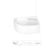 Акриловая ванна Lavinia Boho Grance Hill в наборе 5 в 1: акриловая ванна (правый разворот), каркас, экран, слив-перелив, подголовник 202011780