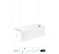 Акриловая ванна Lavinia Boho One в наборе 5 в 1: акриловая ванна, каркас, экран, слив-перелив, подголовник 202011715