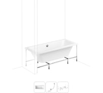 Акриловая ванна Lavinia Boho Pure в наборе 3 в 1: акриловая ванна, каркас, слив-перелив 202010935