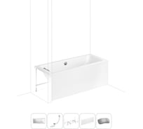 Акриловая ванна Lavinia Boho Pure в наборе 5 в 1: акриловая ванна, каркас, экран, слив-перелив, подголовник 202011628