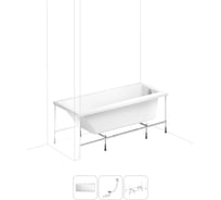 Акриловая ванна Lavinia Boho Rock в наборе 3 в 1: акриловая ванна, каркас, слив-перелив 202010937