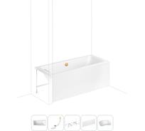 Акриловая ванна Lavinia Boho Pure в наборе 5 в 1: акриловая ванна, каркас, экран, слив-перелив, подголовник 202011767