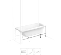 Акриловая ванна Lavinia Boho Rock в наборе 3 в 1: акриловая ванна, каркас, слив-перелив 202010982