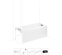 Акриловая ванна Lavinia Boho Rock в наборе 5 в 1: акриловая ванна, каркас, экран, слив-перелив, подголовник 202011724