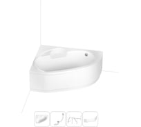 Акриловая ванна Lavinia Boho Bell Pro в наборе 4 в 1: акриловая ванна (левый разворот), каркас, экран, слив-перелив 202011125