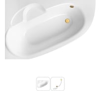 Акриловая ванна Lavinia Boho Bell Pro в наборе 2 в 1: акриловая ванна (левый разворот), слив-перелив 202010899