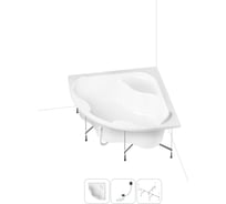 Акриловая ванна Lavinia Boho Aveo в наборе 3 в 1: акриловая ванна, каркас, слив-перелив 202011044