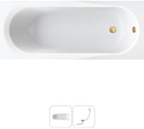 Акриловая ванна Lavinia Boho Biore в наборе 2 в 1: акриловая ванна, слив-перелив 202010864