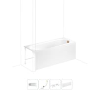 Акриловая ванна Lavinia Boho Biore в наборе 4 в 1: акриловая ванна, каркас, экран, слив-перелив 202011234