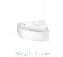 Акриловая ванна Lavinia Boho Bell Pro в наборе 5 в 1: акриловая ванна (правый разворот), каркас, экран, слив-перелив, подголовник 202011772