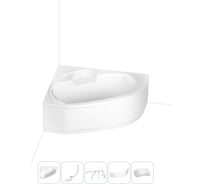 Акриловая ванна Lavinia Boho Bell Pro в наборе 5 в 1: акриловая ванна (левый разворот), каркас, экран, слив-перелив, подголовник 202011683