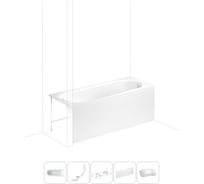 Акриловая ванна Lavinia Boho Biore в наборе 5 в 1: акриловая ванна, каркас, экран, слив-перелив, подголовник 202011650