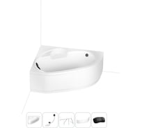 Акриловая ванна Lavinia Boho Bell Pro в наборе 5 в 1: акриловая ванна (левый разворот), каркас, экран, слив-перелив, подголовник 202011727