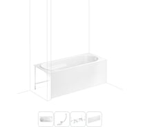 Акриловая ванна Lavinia Boho Bristol в наборе 4 в 1: акриловая ванна, каркас, экран, слив-перелив 202011145