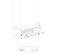 Акриловая ванна Lavinia Boho Bristol в наборе 3 в 1: акриловая ванна, каркас, слив-перелив 202010959