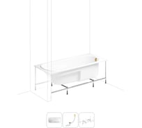 Акриловая ванна Lavinia Boho Bristol в наборе 3 в 1: акриловая ванна, каркас, слив-перелив 202011052