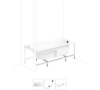 Акриловая ванна Lavinia Boho Bristol в наборе 3 в 1: акриловая ванна, каркас, слив-перелив 202011005