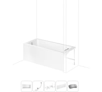 Акриловая ванна Lavinia Boho Catani в наборе 5 в 1: акриловая ванна (левый разворот), каркас, экран, слив-перелив, подголовник 202011612