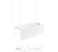 Акриловая ванна Lavinia Boho Bristol в наборе 4 в 1: акриловая ванна, каркас, экран, слив-перелив 202011236