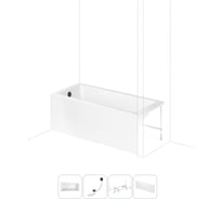 Акриловая ванна Lavinia Boho Catani в наборе 4 в 1: акриловая ванна (левый разворот), каркас, экран, слив-перелив 202011194