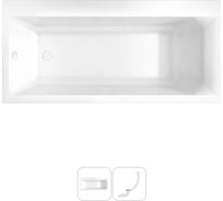 Акриловая ванна Lavinia Boho Catani в наборе 2 в 1: акриловая ванна (левый разворот), слив-перелив 202010778