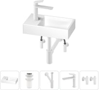 Маленькая раковина для ванной комнаты или туалета Wellsee WC Area в наборе 5 в 1 202011848
