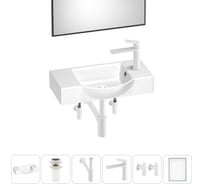 Маленькая раковина для ванной комнаты или туалета Wellsee WC Area в наборе 6 в 1 202011896