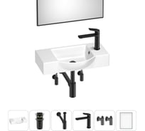 Маленькая раковина для ванной комнаты или туалета Wellsee WC Area в наборе 6 в 1 202011894
