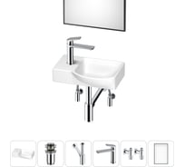Маленькая раковина для ванной комнаты или туалета Wellsee WC Area в наборе 6 в 1 202011889
