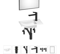 Маленькая раковина для ванной комнаты или туалета Wellsee WC Area в наборе 6 в 1 202011878