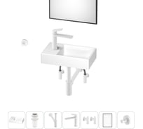 Маленькая раковина для ванной комнаты или туалета Wellsee WC Area в наборе 7 в 1 202011904