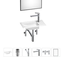 Маленькая раковина для ванной комнаты или туалета Wellsee WC Area в наборе 6 в 1 202011877