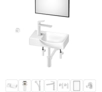Маленькая раковина для ванной комнаты или туалета Wellsee WC Area в наборе 7 в 1 202011920