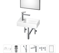 Маленькая раковина для ванной комнаты или туалета Wellsee WC Area в наборе 6 в 1 202011873