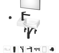 Маленькая раковина для ванной комнаты или туалета Wellsee WC Area в наборе 7 в 1 202011918